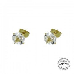 Boucles d'oreilles puces 4 griffes ornées de cristaux de Swarovski