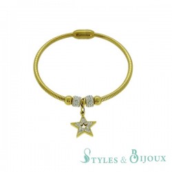 Bracelet acier rigide étoile