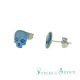 Boucles d&#039;oreilles tête de mort en cristal bleu